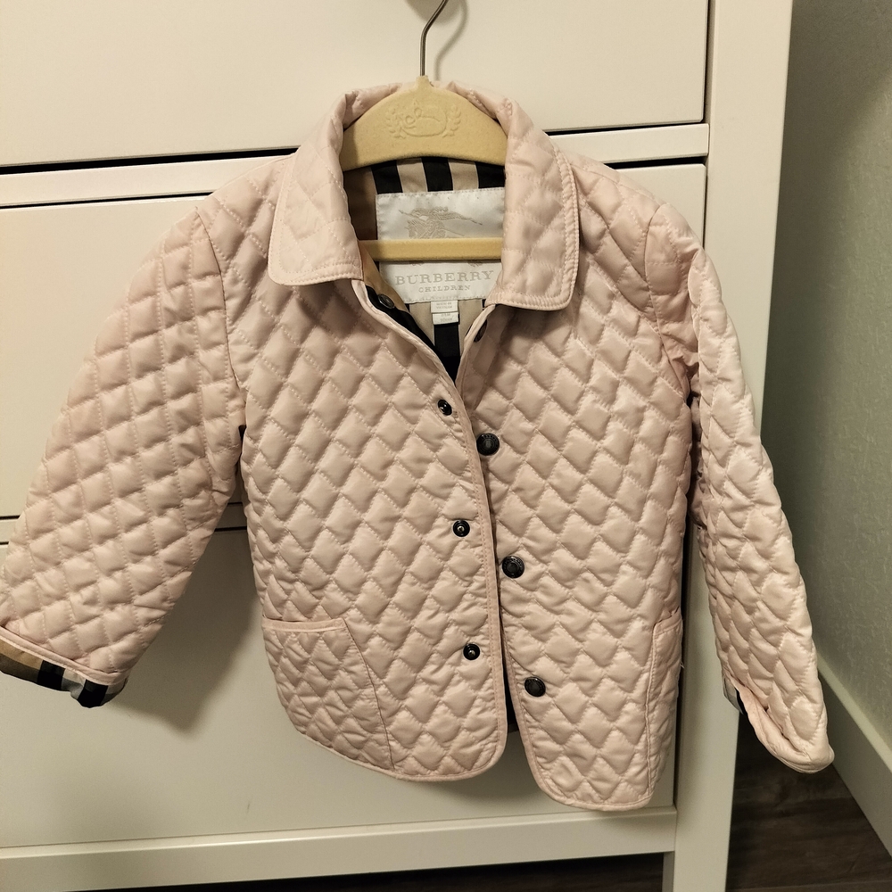 Burberry Kids Light Pink Quilted Puffer Jacket